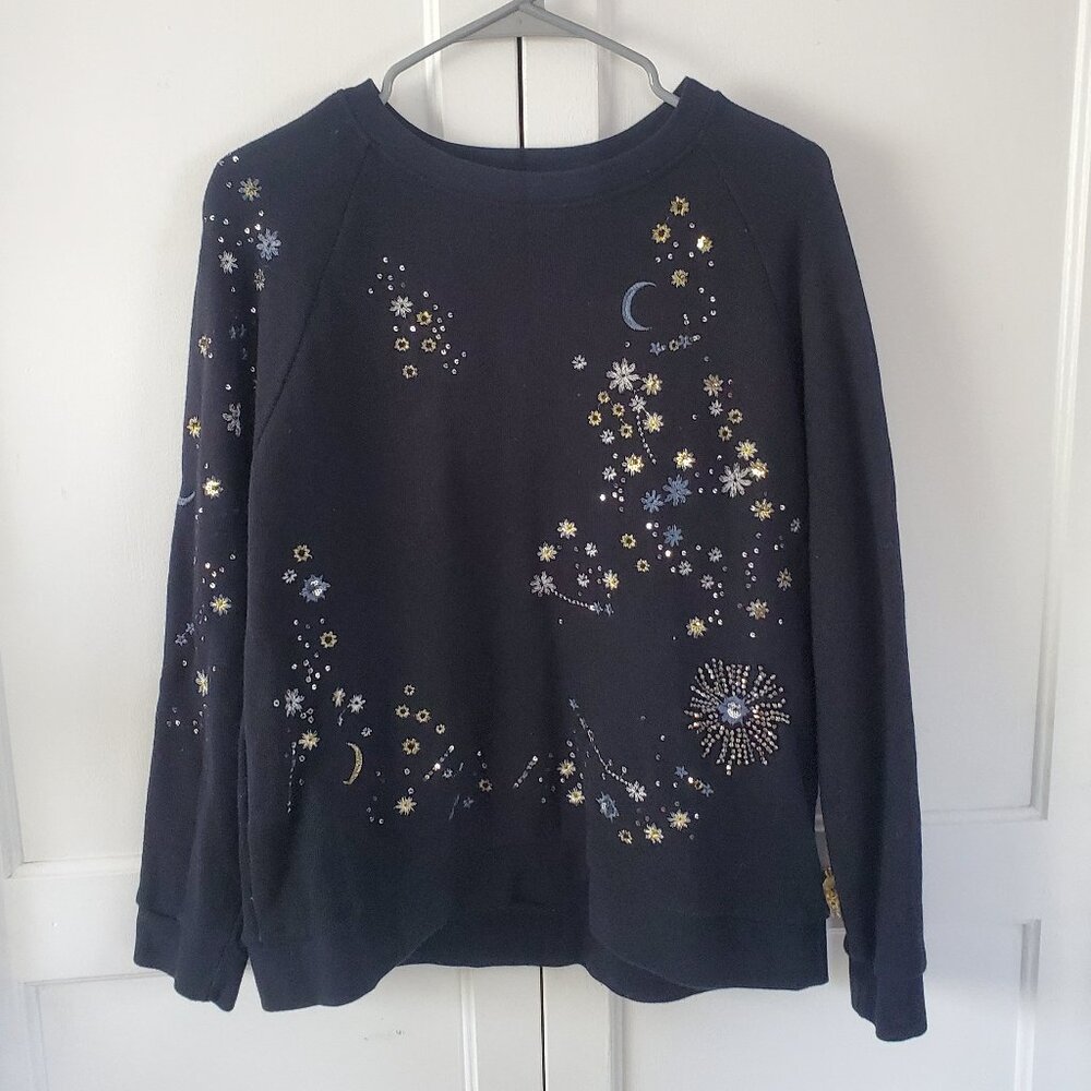 Women's Medium Stars and Moon Beaded Sweatshirt by Whistles